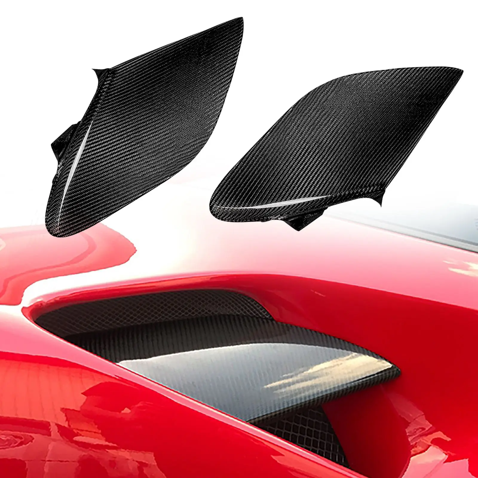 

2pcs Dry Carbon Fiber Car Side Vents Air Ducts Auto Styling Decor Accessories For Ferrari 488 GTB 2015-2019 Car Replacement Part