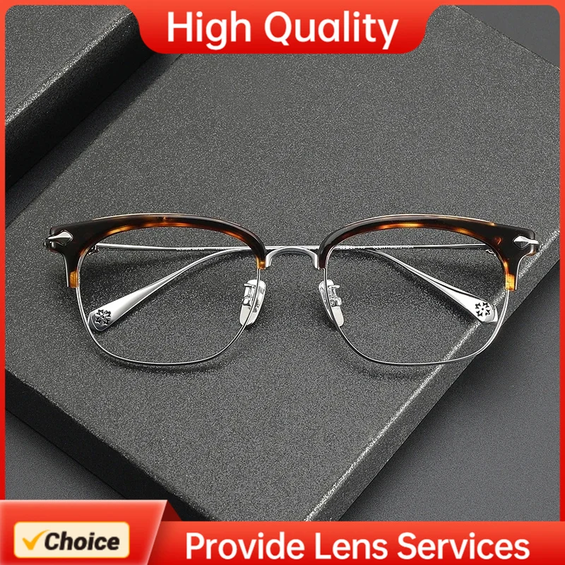 

High Quality Fashion Large Eyebrow Eyeglasses Frame SLUNTRADICTION Men Women Luxury Trendy Eyewear for Prescription RX Lenses
