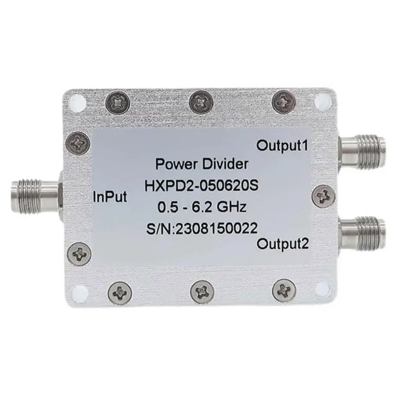 

2026 HXPD2-050620S Двухканальный делитель мощности 0.5-6.2 ГГц, ВЧ-разветвитель мощности 500-6200 МГц, ВЧ-комбайнер
