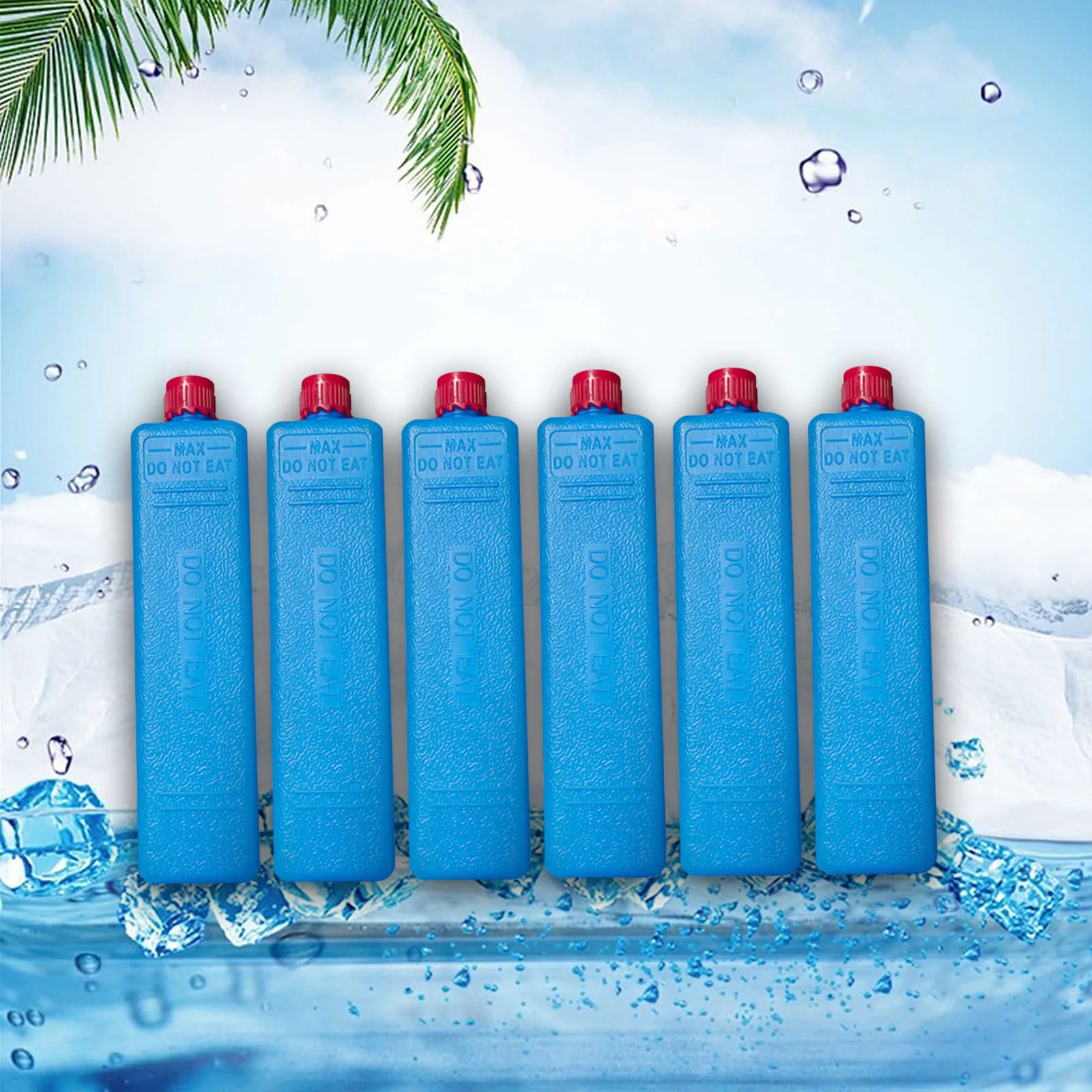 Cajas de cristal de hielo ligeras y compactas, fácil de usar, paquetes de hielo de refrigeración, bloques de hielo para acampar, ventilador de viaje