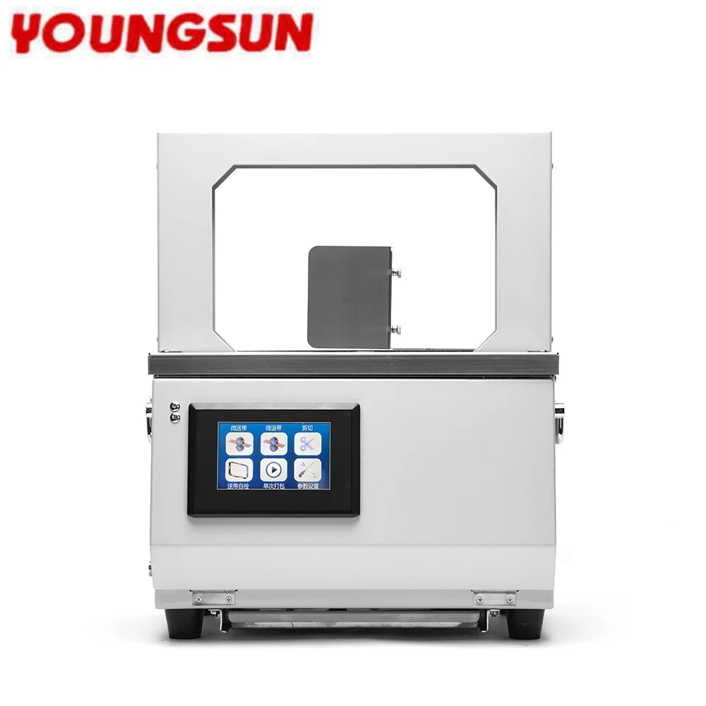 young sun AG03 LCD Panel Small-scale Portable Strap Machine Baler Vegetable Bottle Box Pcb Polythene for Mop Manufacturing