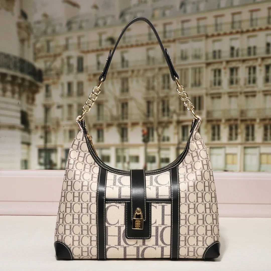 

CHHC Vintage Inspired Top Handle Bag, Zip & Turn-Lock Closure, Convertible Underarm/Shoulder Purse, Retro Chic