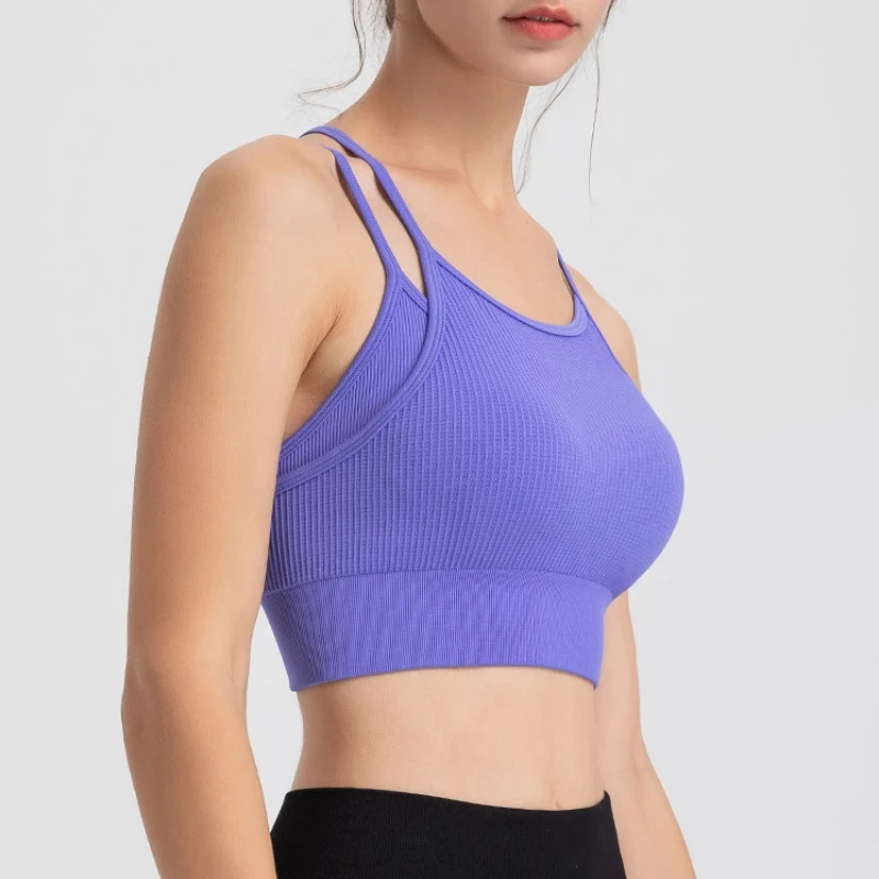 Soutien-gorge fileté à séchage rapide pour femme, chemise d'entraînement sportive, sous-vêtements de sport, haut de fitness, yoga et gym, chemise d'entraînement active