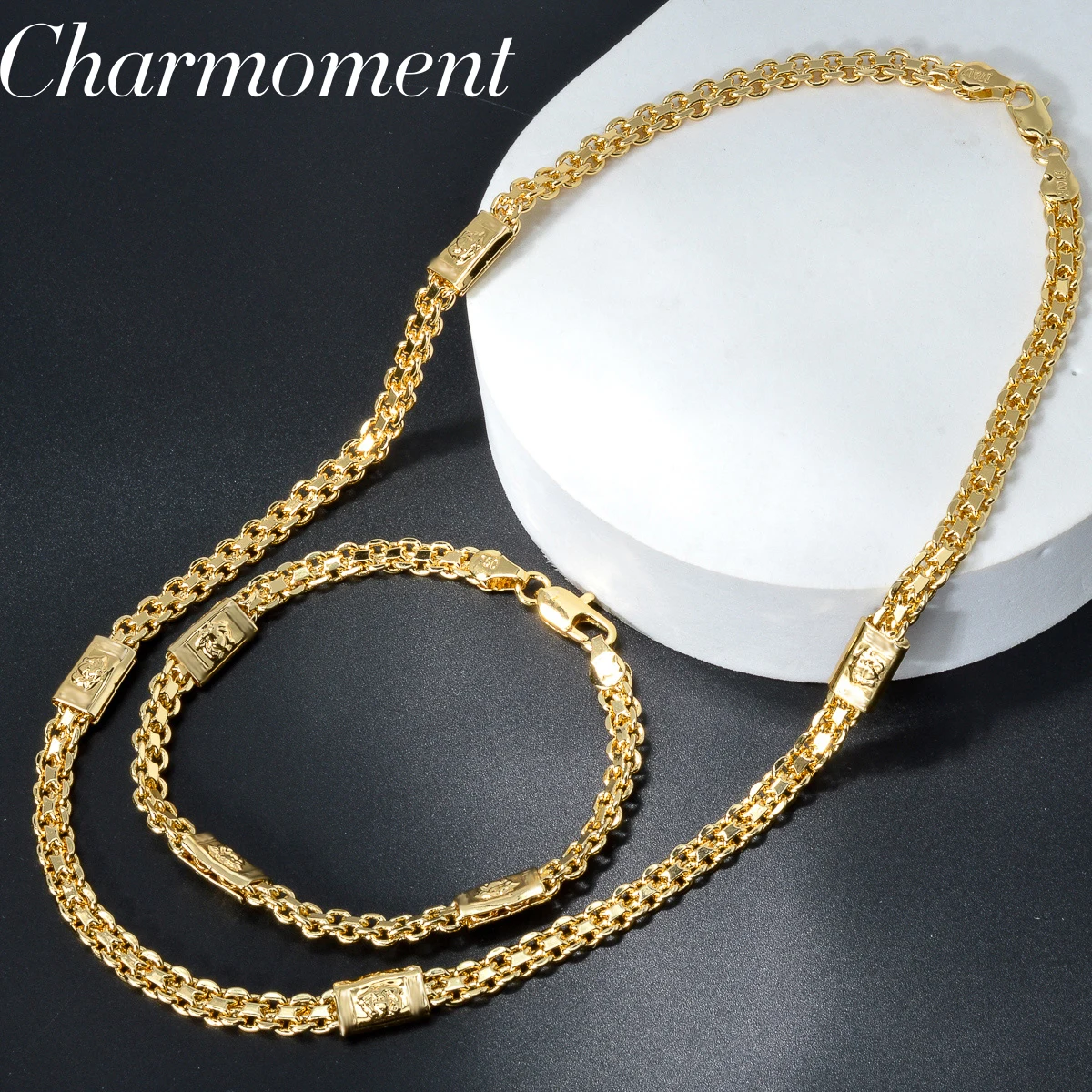 Italian Jewelry Set 18K Gold Plated Latest Design Women Men Copper Long Necklace  Dubai Gift Trendy Party Engagement Jewellery