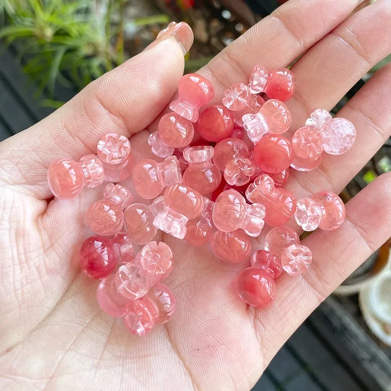 Watermelon crystal glazed money bag small pendant, pink lucky bag jade pendant DIY bracelet accessories small carry