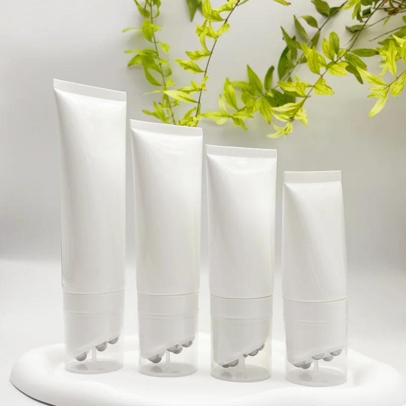 

5Pcs Compact Empty Reusable Soft Squeeze Tube Bottle 50/60/80/100ml with Steel Roller Balls for Shampoo Cream Lotion Container