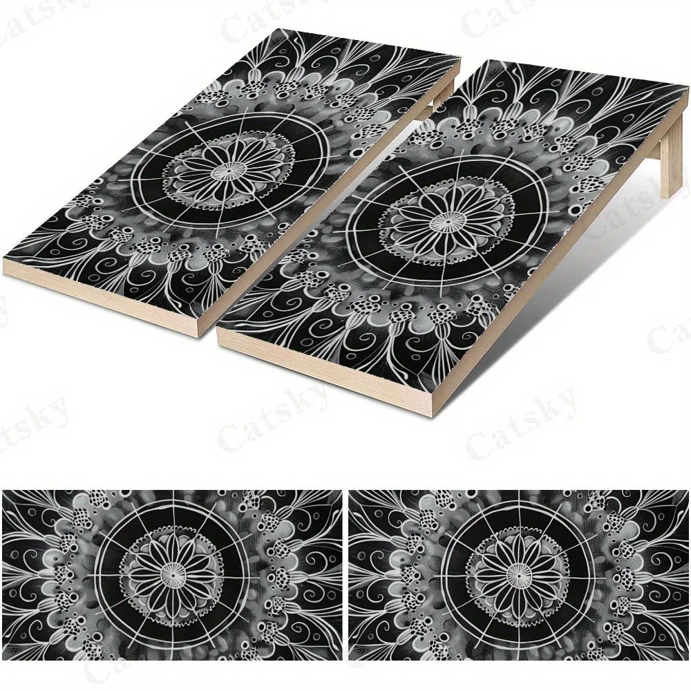 

Black - and - White Mandala,Intricate Pattern Design,Spiritual Art Decor,High Value! 2D Flat Vinyl Sandboard Stickers - Bubble-F