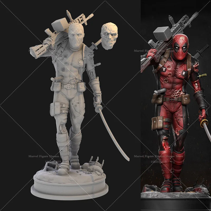 1/24 1/12 Scale Marvel Deadpool Wade Wilson Double Head Edition Action Comedy Film DIY Self-assembled 3D Resin Un-panited Model