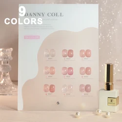 9 Pcs French Pink Crystal Sugar Gel Nail Polish Nail UV Gel Varnish Soak Off Gelpolish Gel Varnish Nail Art Lacque Primer