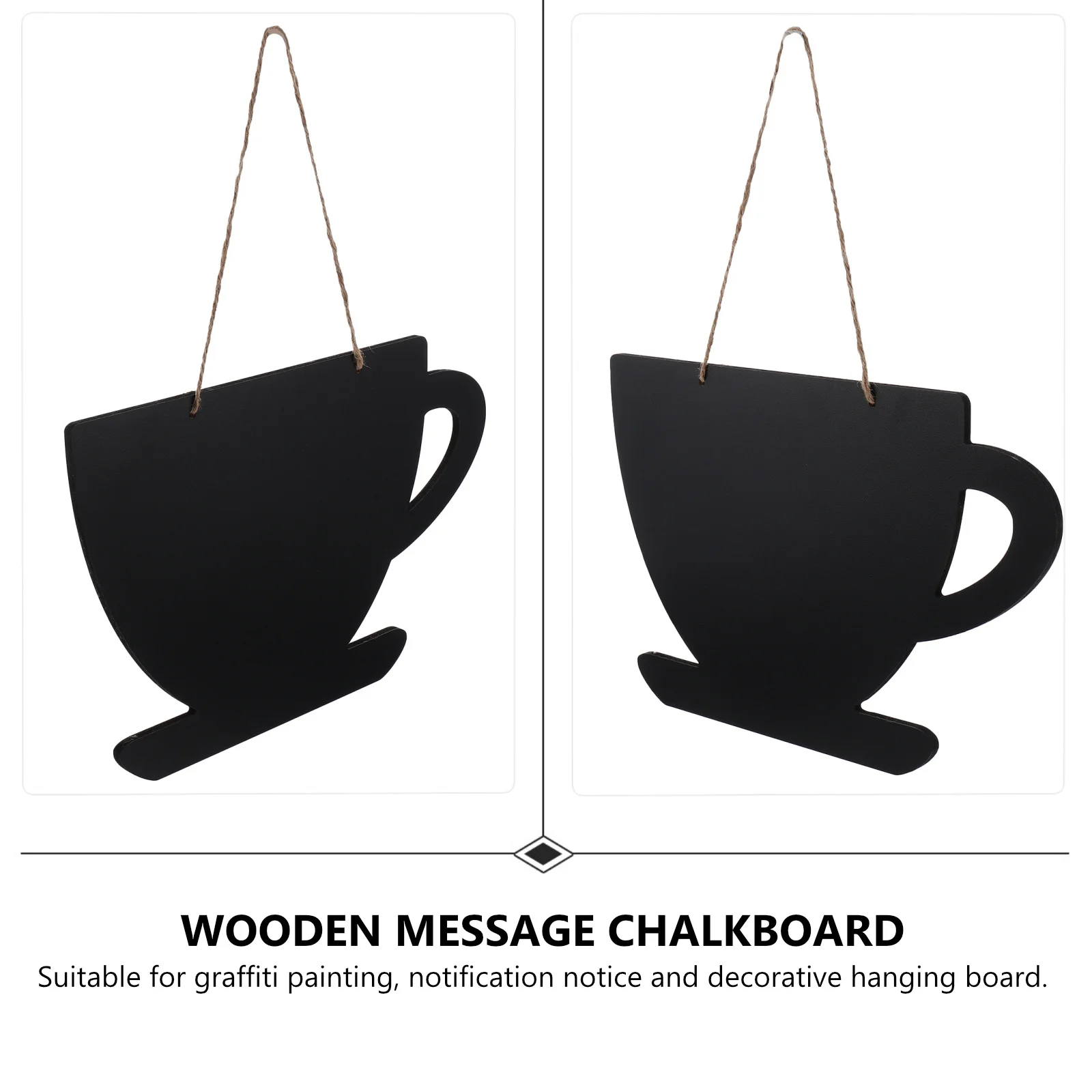 Hanging Chalkboards Wooden Message Board Easy Writing Cleaning Material Lanyard Design Tree Door Wall Window Graffiti