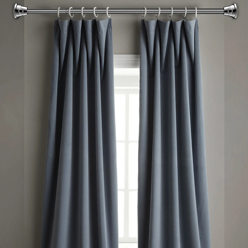 

1 pc Bath Curtain Rod Telescopic Double Spring Adjustable Tension Pole Waterproof Moisture-Proof Wall-Mounted Clothes