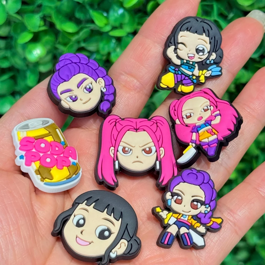 36-100pcs KPop Demon Hunters Shoe Charms PVC Accessories DIY Shoes Buckle Decorations fit Wristband Party Kids Gifts image 5