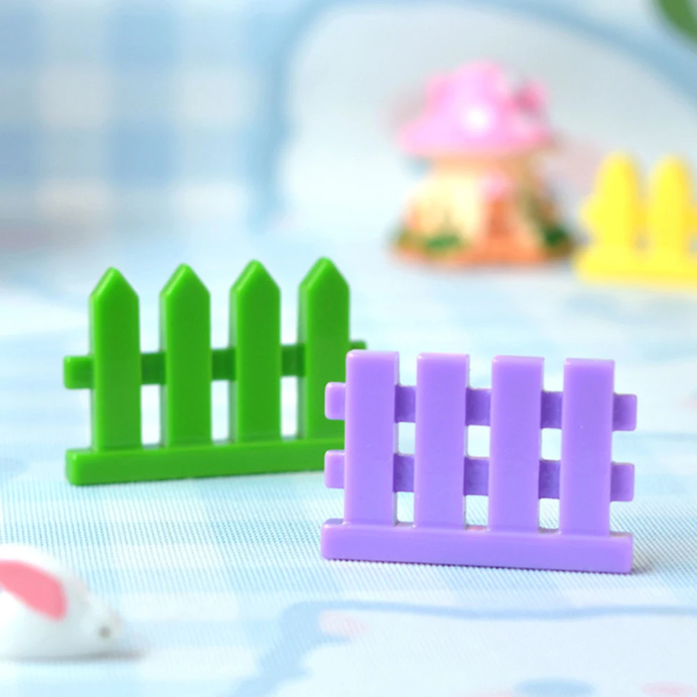 

24Pcs Mini Resin Garden Fence Flexible Miniature Fence Prop for Micro Landscape Small Plant Pot Decoration Scene Layout Ornament