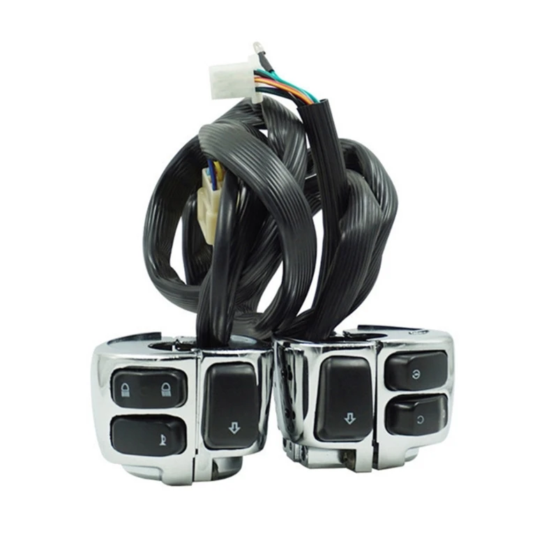 

2 Pack 1" 25mm Motorcycles Handlebar Control Switches with Wiring Harness Horn Dropshipping