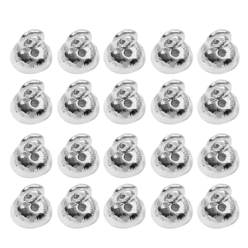 Set of 20 Double Hole Pearls Caps Metal Bracelet Ends Connector Metal Jewelry Component Neckalces Making Accessories