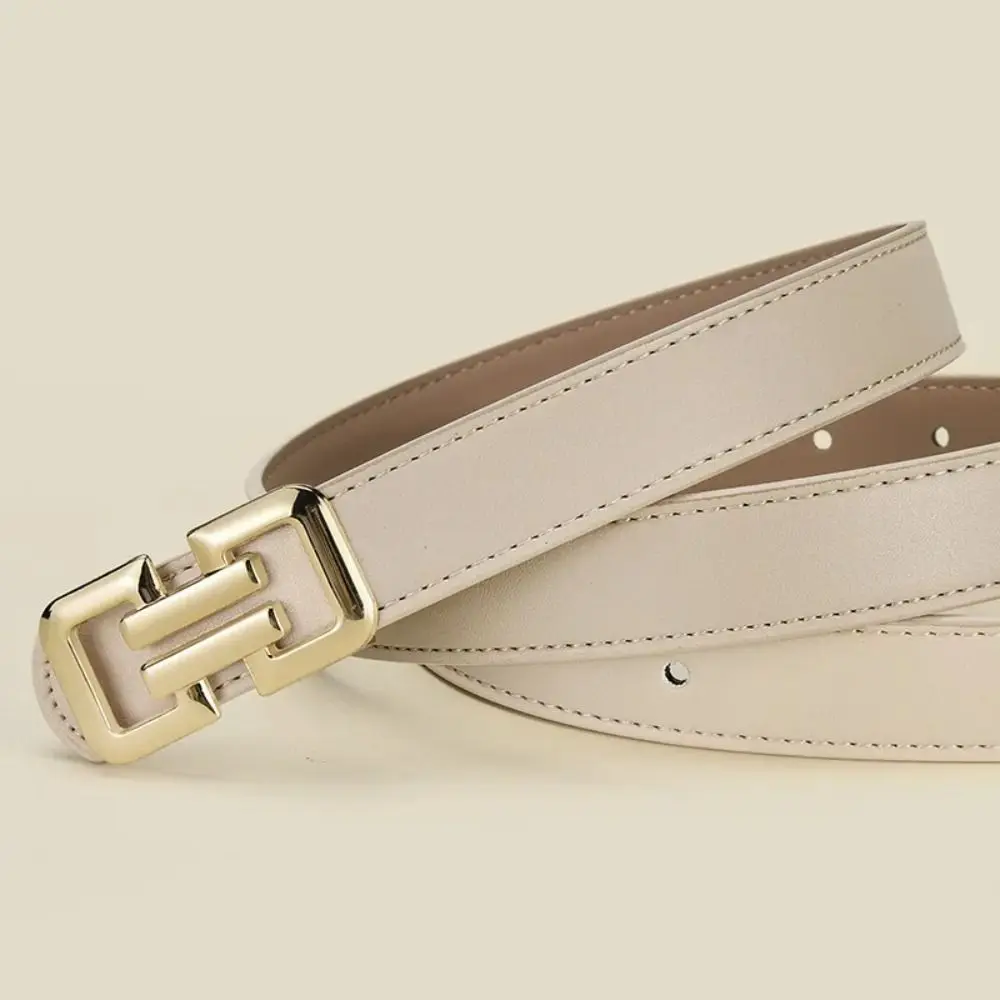 New PU Women Belt Adjustable Alloy Buckle Thin Belt Multicolor Slim Pants Belt Women's Accessories