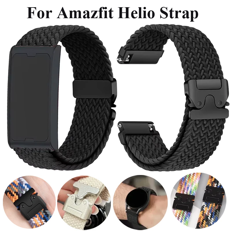 20 mm 22 mm geflochtener Fallschirm-Solo für Amazfit Helio, Nylon, für Amazfit Helio/Bip 3 6 5/Cheetah Pro-Round/Active 2/Balance 2