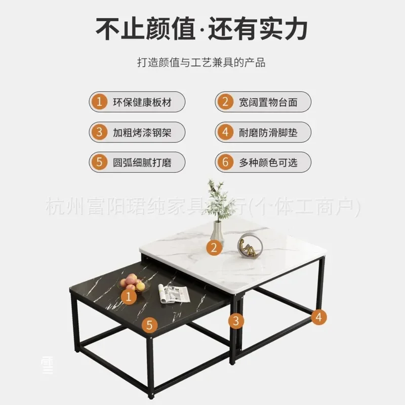 for Modern Simple Foldable Coffee Table Light Luxury High End Square Small Apartment Living Room Household Rental House Tea