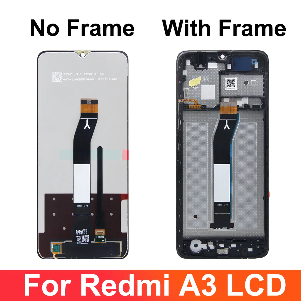 100% 테스트된 Redmi A3 디스플레이 화면, 샤오미 Redmi A3 23129RN51X LCD 디스플레이 터치 스크린 교체 디지타이저 어셈블리