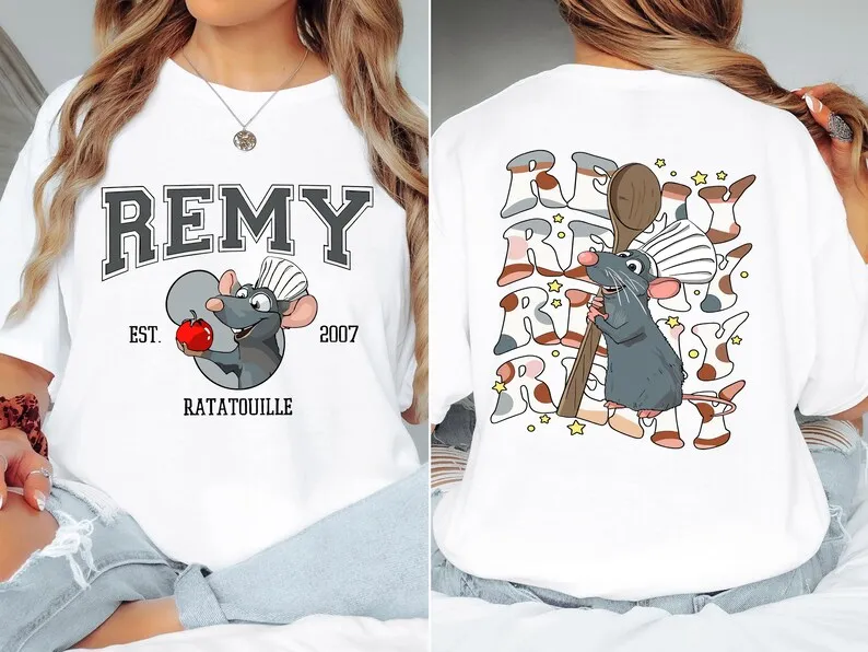 

Рубашка Disney Ratatouille 2025 года, футболка Chef Remy, хлопковая женская футболка Kleines, футболка Pixar Ratatouille Remy, рубашка шеф-повара Gusteau