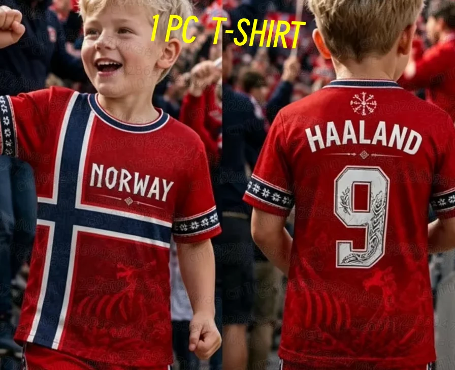 2026 Jungen HAALAND Nr. 9 Fußballtrikot T-Shirt Shorts Set Damen Herren Norwegen Fußball-Fanshirt Shorts Set Kinder Trainingsanzug 2-teiliges Set – Detail 13