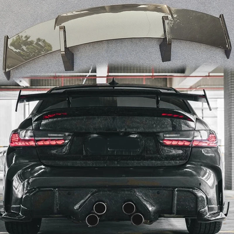 

For GT Style Spoiler Carbon Look and Black 99% universal Wing Car Tuning accessories Common Sedan Tail Exterior Trim 150CM ABS