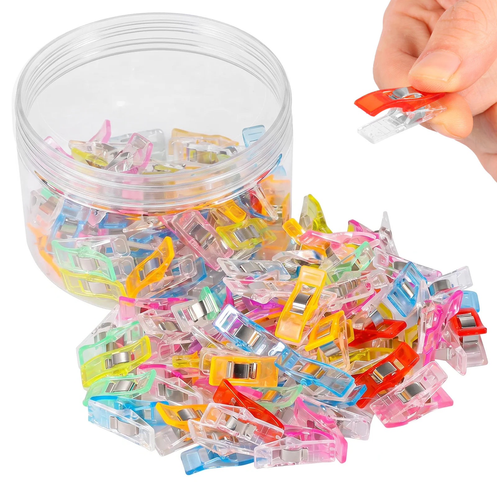Ensemble de pinces à coudre multicolores, pinces en plastique colorées, outils de positionnement pour le patchwork et le quilting, pinces de sécurité pour l'artisanat et la reliure