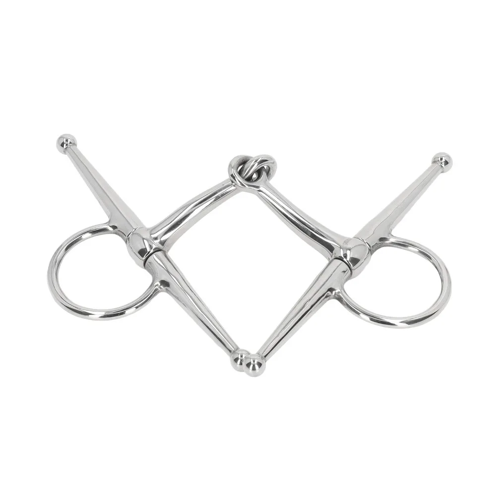 Practical Stainless Steel Horse Snaffle Bit Jointed Design Ring Style Full Cheek Bit Lightweight Durable Ring Jointed Bit Horse
