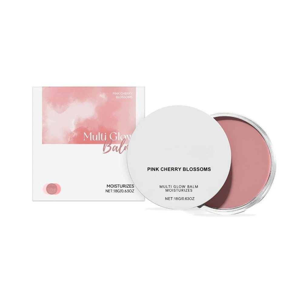 Crème fard à joues en poudre de fleur de cerisier rose, maquillage Portable quotidien, au toucher clair, naturel, brillant, fin et facile à colorer
