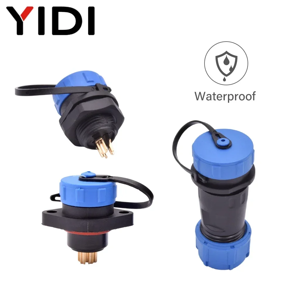 SP16 Male Female 2 3 4 6 7 9 Pin Welding Air Quick Waterproof  IP68 Connector Nut/Flange/Docking Aviation Plug Socket Connector