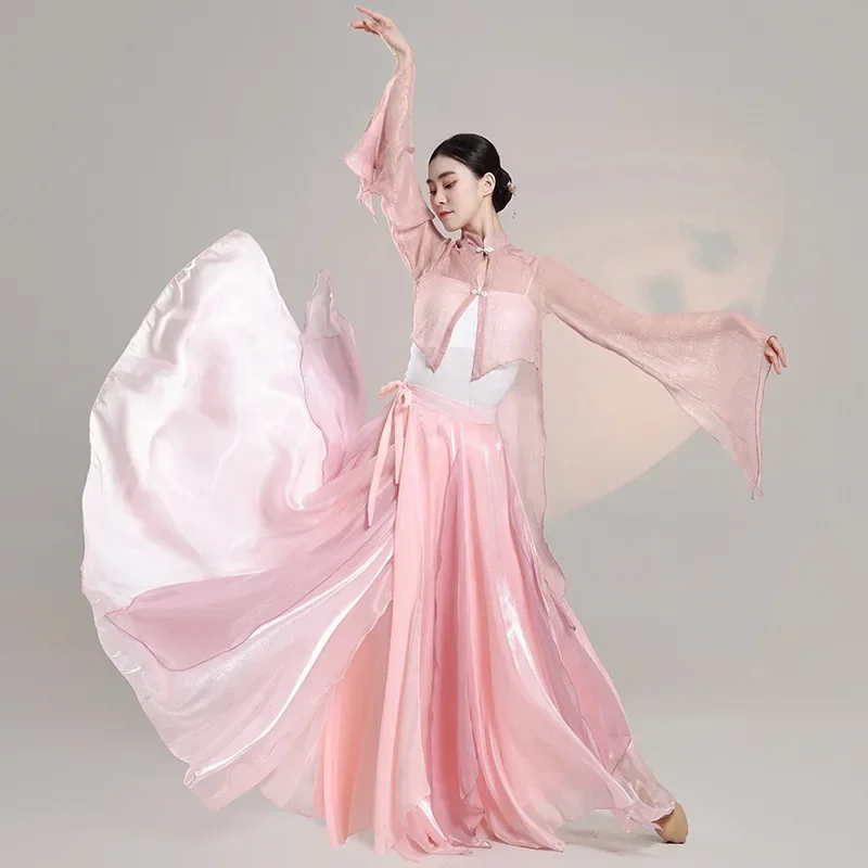 

New performance costumes Troupe fan dance performance costumes Dance art examinees Practice costumes Women's elegant