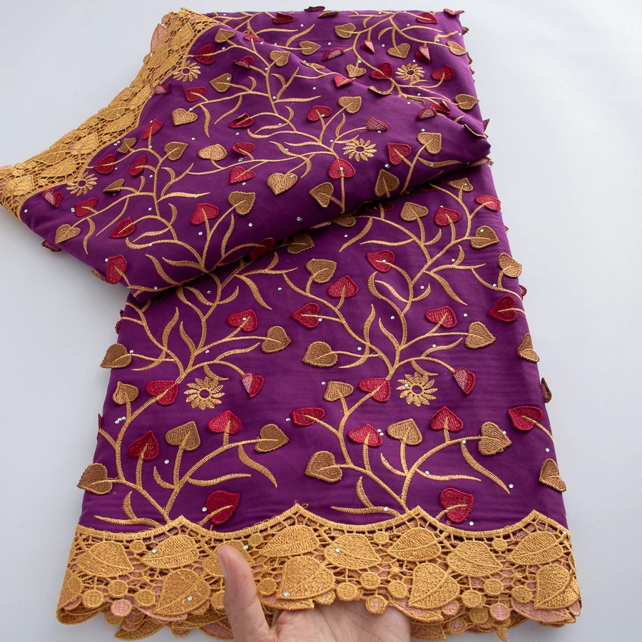 Nigerian Embroidery Cotton Lace Fabric High Quality 3D Flower Embroidered 2026 African Swiss Voile Lace Fabric for Women Dress view 6