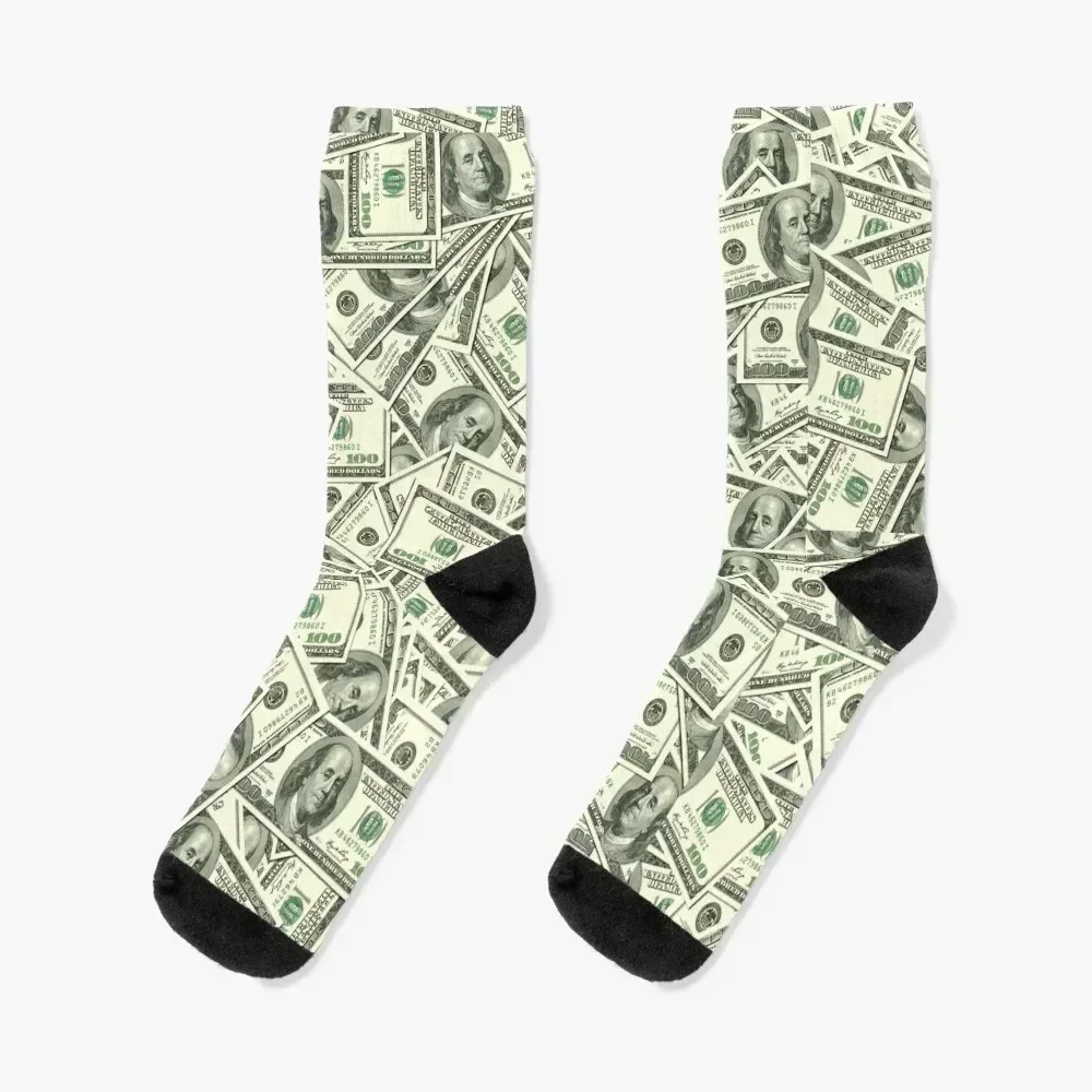 

100 US Dollars, American Dollar Bill Gift Socks Crossfit christmas gift Mens Socks Women's