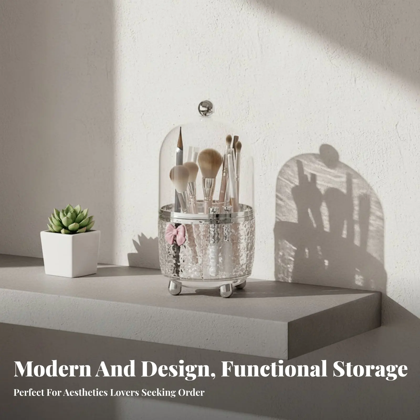 

Вращающийся цилиндр для кистей с крышкой, вращение на 360 градусов, вращающаяся подставка для кистей для макияжа, защита от мусора