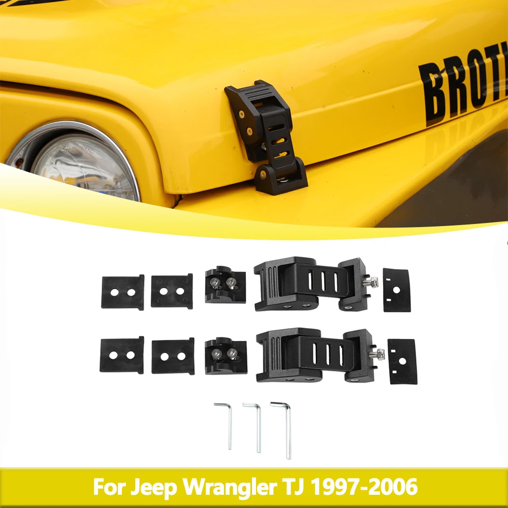 Front Engine Hood Buckle For 1997 1998-2006 Wrangler Jeep TJ Accessories Bonnet Latch Hood Lock Catch Exterior Car Accessories