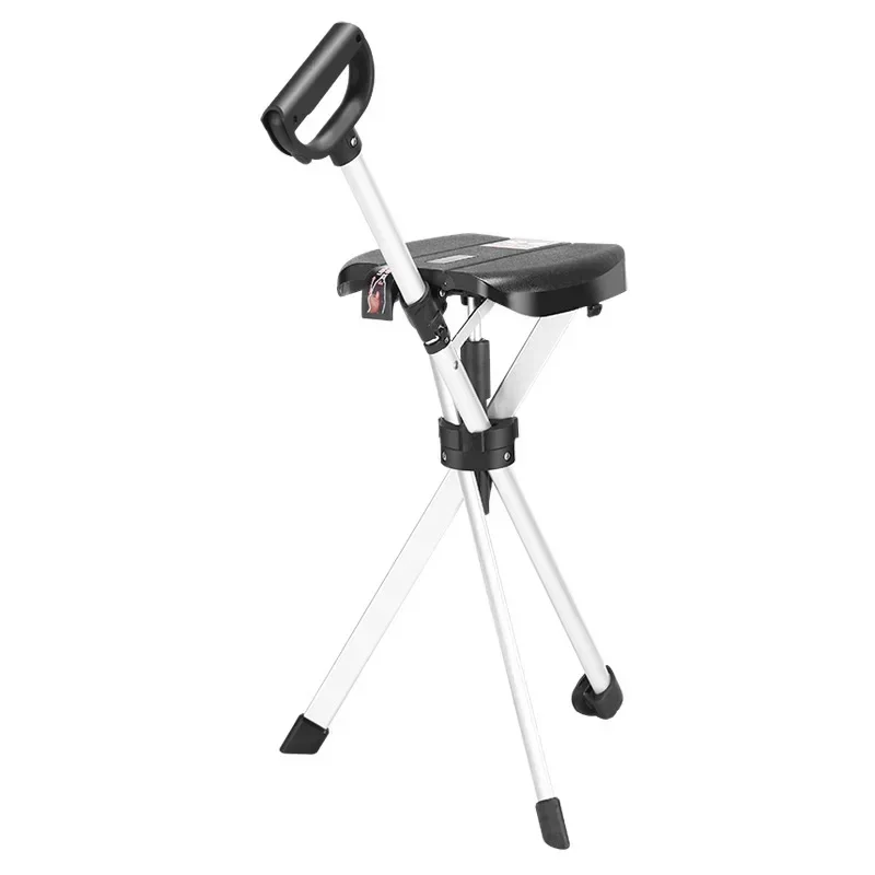 Multifunctional Folding Cane Stool For Seniors Portable Walking Aid Walking Stick With Seat For Elderly Outdoor Daily Use