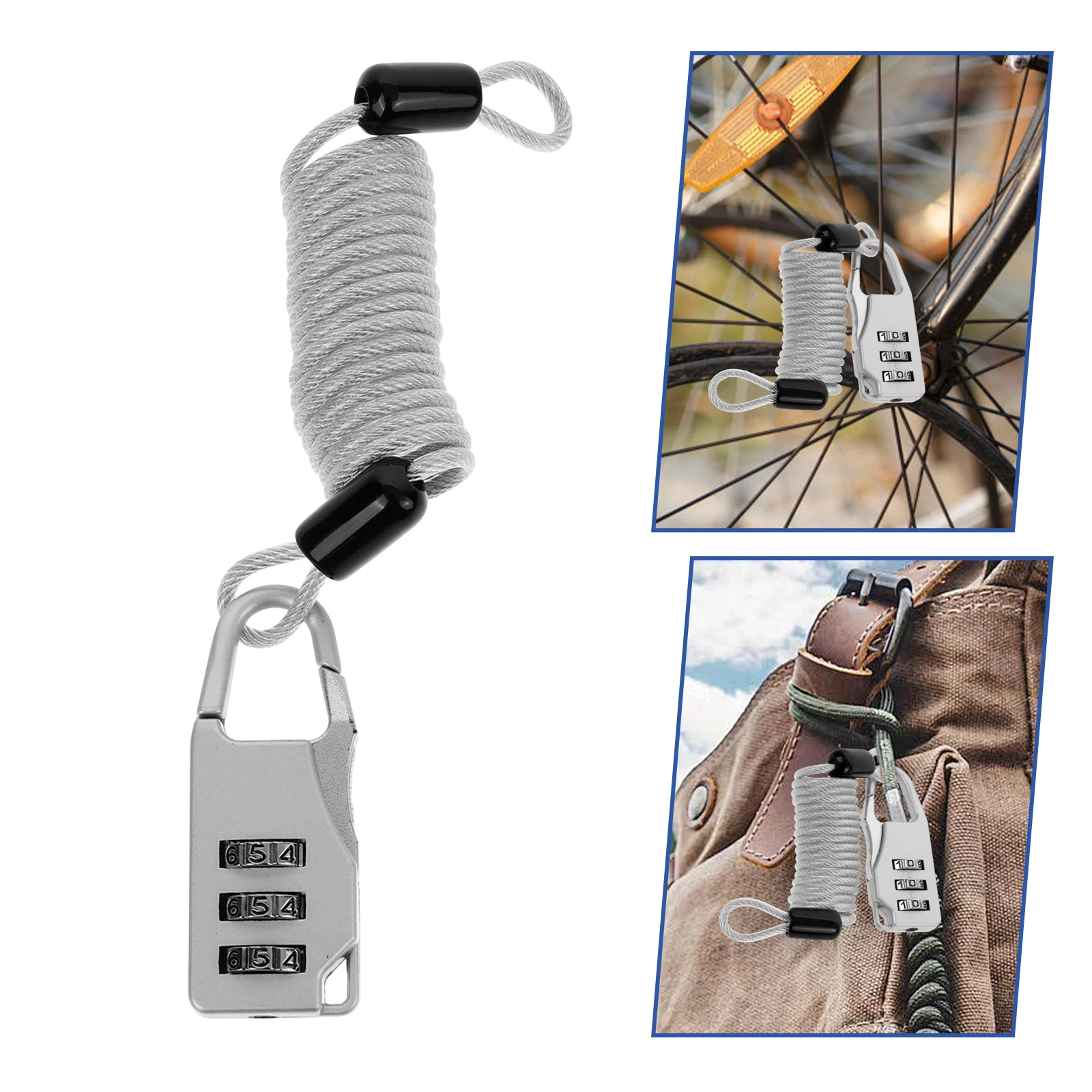 

1 set 1 Set High Strength Steel Wire Rope Lock Anti-Theft Security Cable For Luggage Motorcycle Scooter Kayak Stroller Suitcase