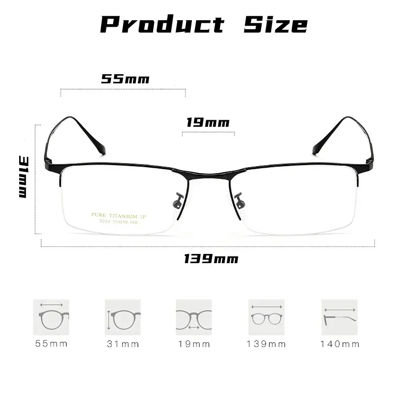 Retro Pure Titanium Prescription Glasses Frame Men Women Myopia Hyperopia Polygon Personality Optical Eyeglasses T3519