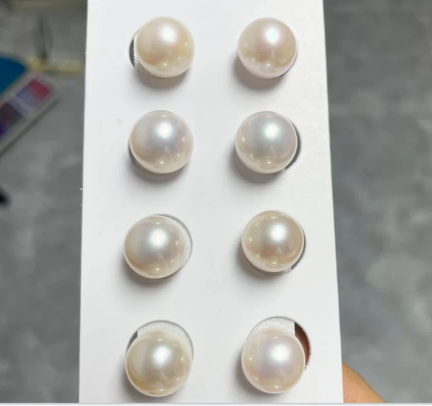 

2A 3A 4A Quality White Round Pearl No/Half Full Hole High Luster Natural Freshwater Loose Pearls for Jewelry Hairpin Making DIY