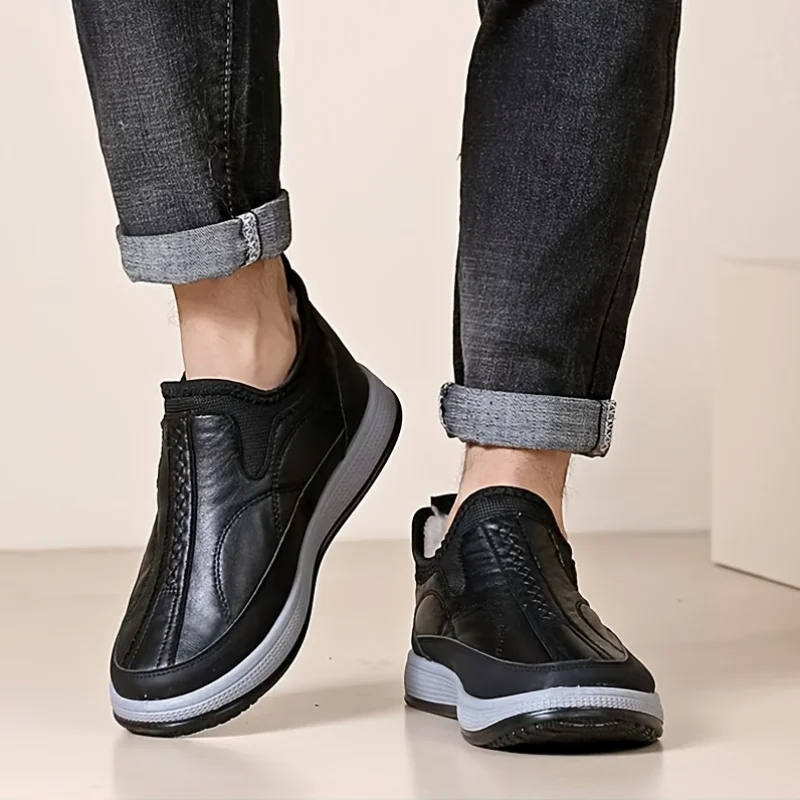 أحذية الثلوج الدافئة للرجال الشتوية الجديدة مع بطانة سميكة غامضة ونعل ناعم للنزهات الشتوية الخارجية والترفيه المنزلي #5