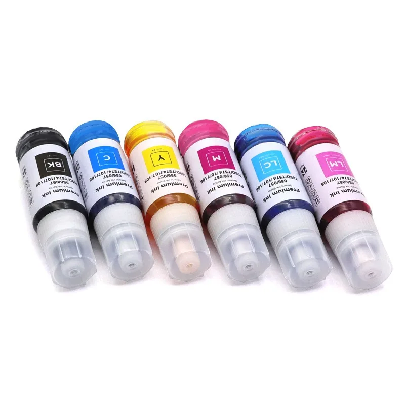6 قطعة حبر صبغ الملء للتوافق مع حبر Epson 056 057 L8058 L18058 L8050 L18050 ET-18100 T09D T574 107 108 حبر ملون #2