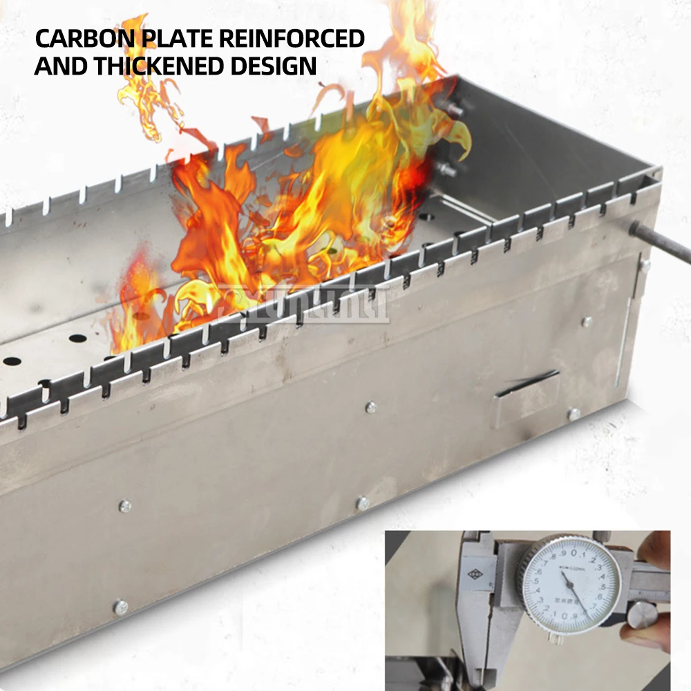 เตาบาร์บีคิวสแตนเลสแบบพับได้สำหรับกลางแจ้งเตาบาร์บีคิวแบบใช้มือหมุนได้