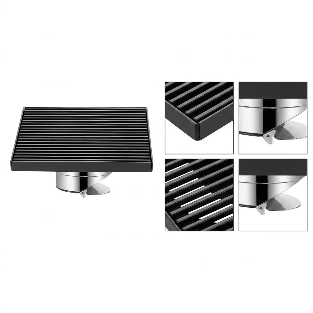 Stainless Steel Square Floor Drain 15x15cm with Rust Construction for Long Term Use in Wet Indoor Outdoor Settings