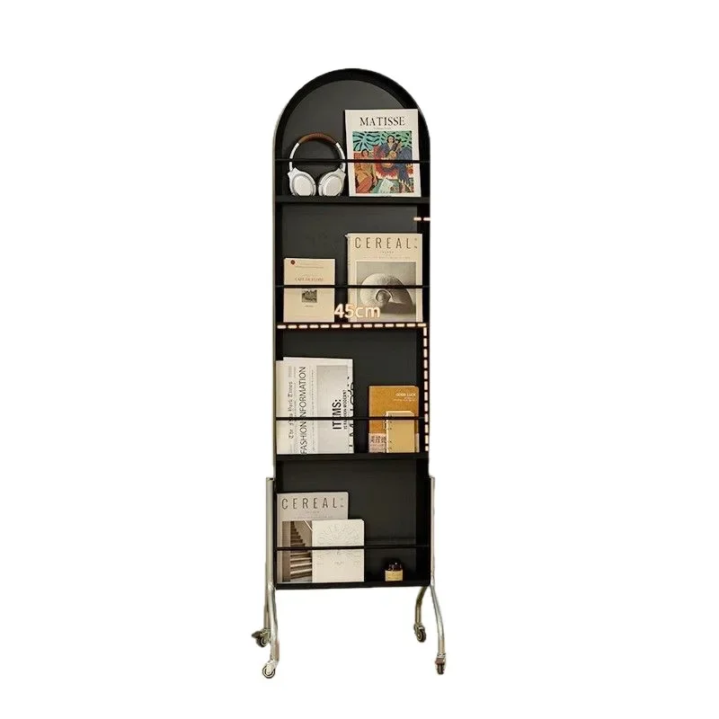 Movable mirror, full body, floor-to-ceiling household magazine rack, book and newspaper rack