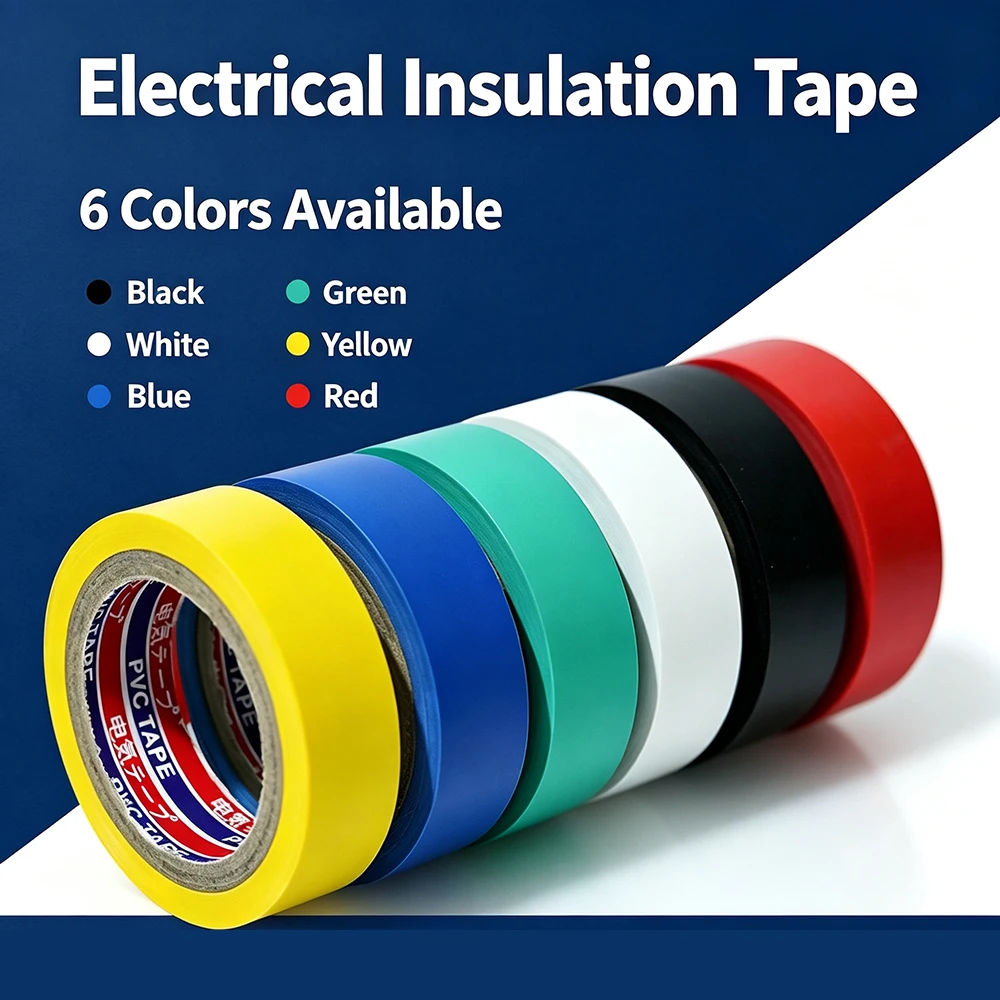 2Rolls 10M PVC Electrical Insulation Tape High Adhesive Waterproof High Voltage Resistant Electric Tape for Wire Cable Wrapping