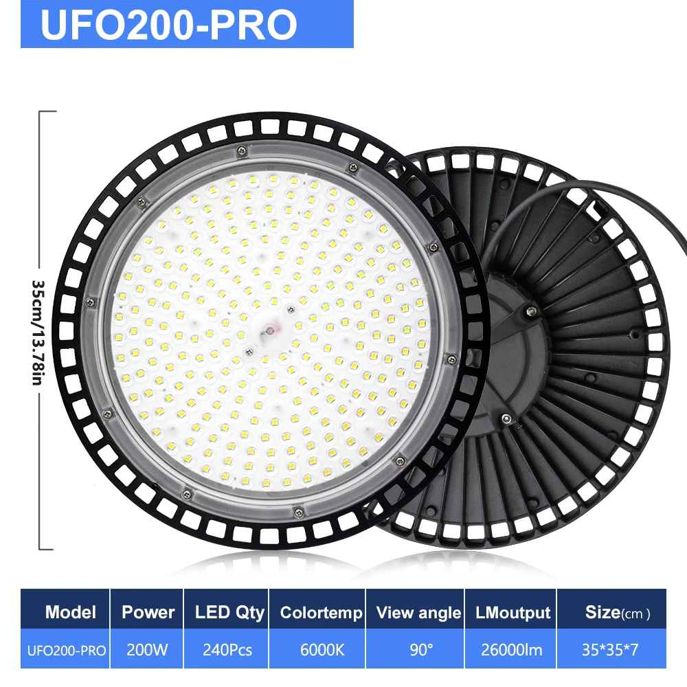 100/200/400W AC220V Super Heldere UFO LED High Bay Lamp Waterdichte Commerciële Industriële Verlichting voor Buiten Binnen Hanglamp