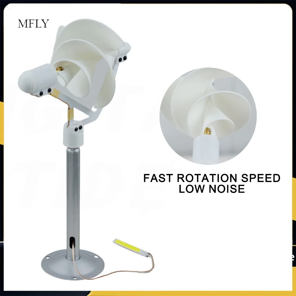 Miniature Spiral Wind Turbine Archimedes Rose Type Model Breeze Start Science Experiments Generate Electricity Light