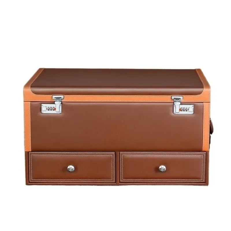 Light luxury car trunk storage and sorting storage box, upgraded model - brown clean surface