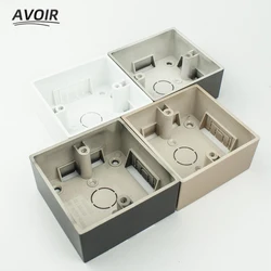 Avoir 86 Type Mounting Junction Box Surface Wall Stash Switch Socket Case Plastic External Installation Outlet Box White Black