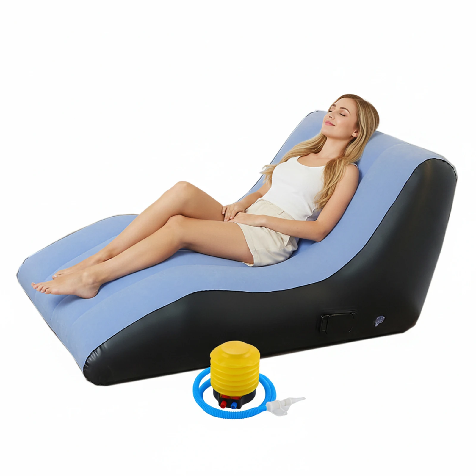 Deck Chair Lounger - เก้าอี้พองลม เก้าอี้นอนพองลม เก้าอี้โซฟาลมสำหรับชายหาด เก้าอี้พักผ่อนแบบสบาย เก้าอี้เล่นเกม เก้าอี้ลมสำหรับนั่งเล่นกลางแจ้ง